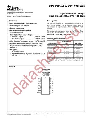 CD74HC7266M96E4 datasheet  